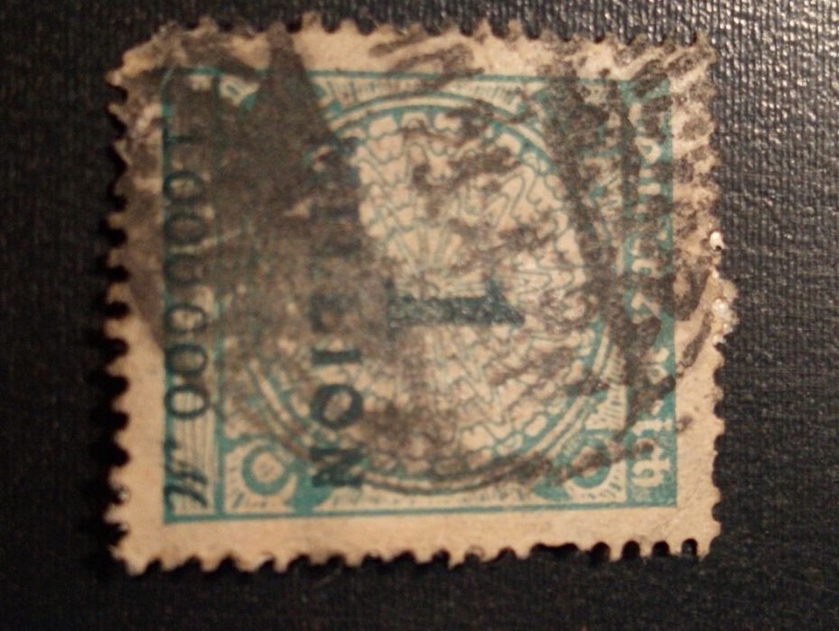 2 selos Alemanha 1923 -hiperinflação -1 milhão e 200 Marcos sobrecarga*