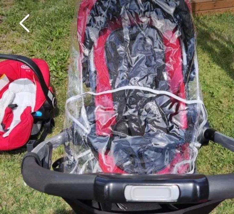 Wózek dziecięcy GRACO 3w1 czerwony + fotelik + akcesoria .Zadbany