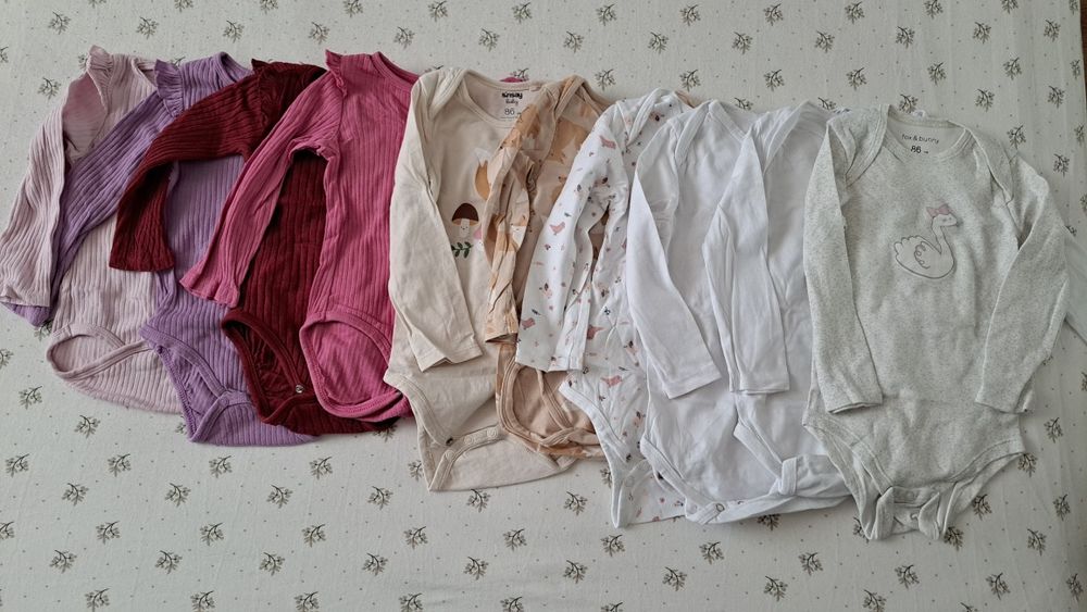 Zestaw body z długim rękawem dla dziewczynki  rozmiar.86