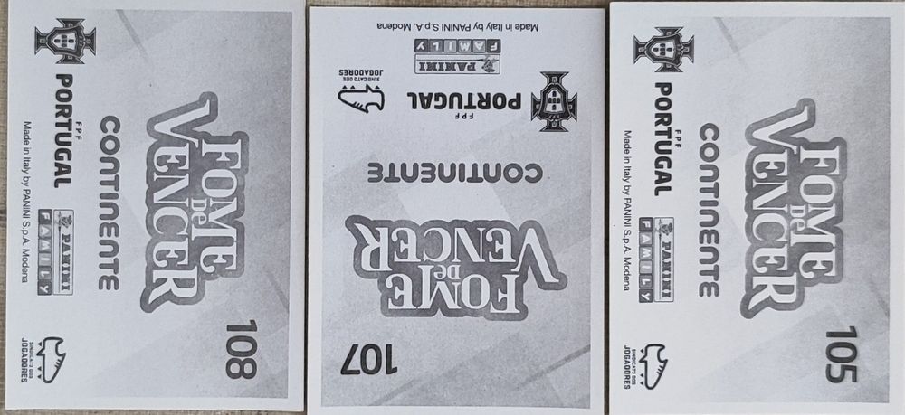 Lote 81 Cromos Panini Fome de Vencer – Seleção Portugal