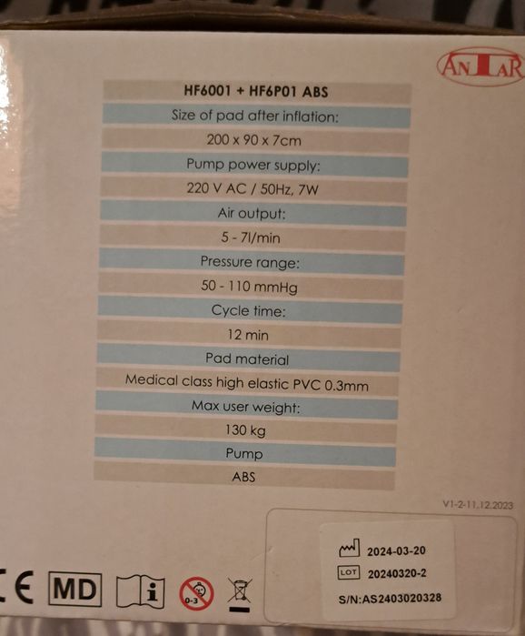 Materac przeciwodleżynowy nowy