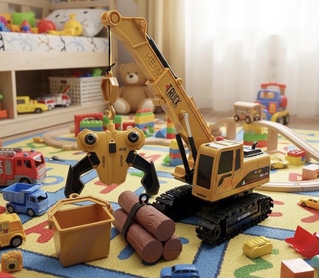 Дитячий підіймальний кран на пульті з ефектною підсвіткою та звуком