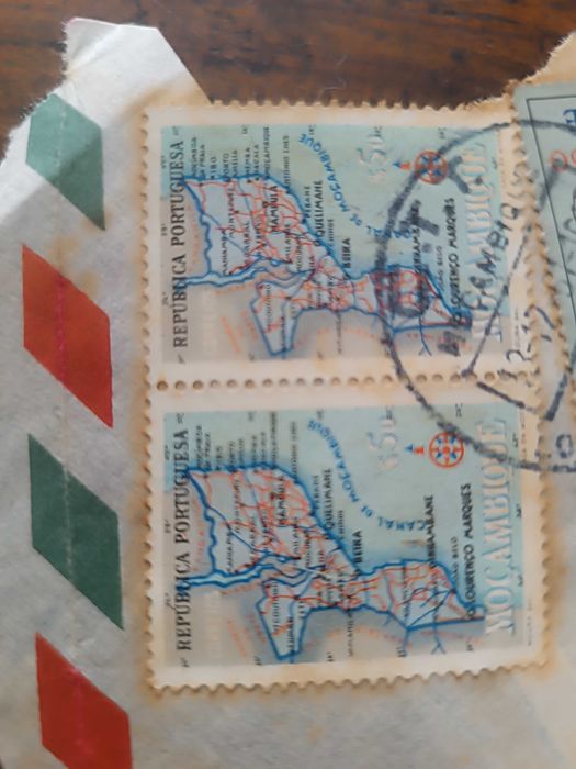 Selo português antigo usado 1954
