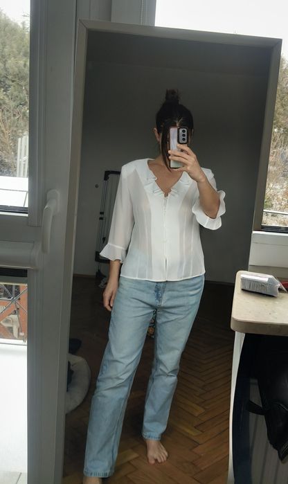 Biała koszula elegancka bluzka M