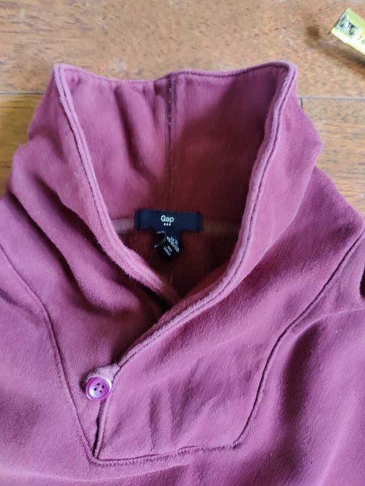 Bluza męska GAP, ciepła z kołnierzem XL,  bordowa, stan bdb