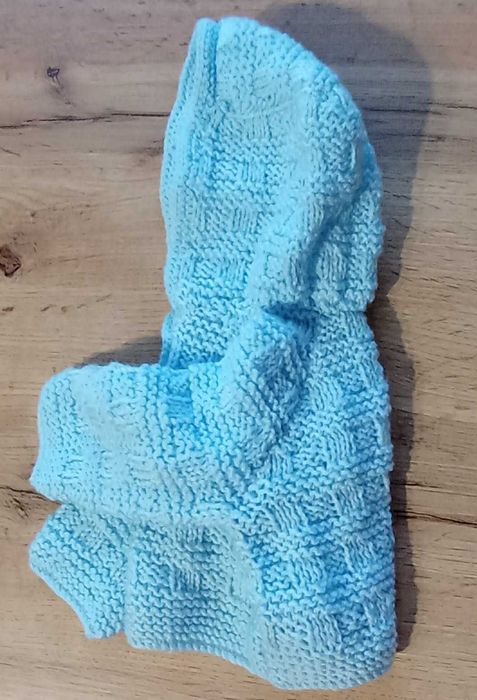 Sweter dla niemowlaka z kapturkiem, Niebieski, Hand Made