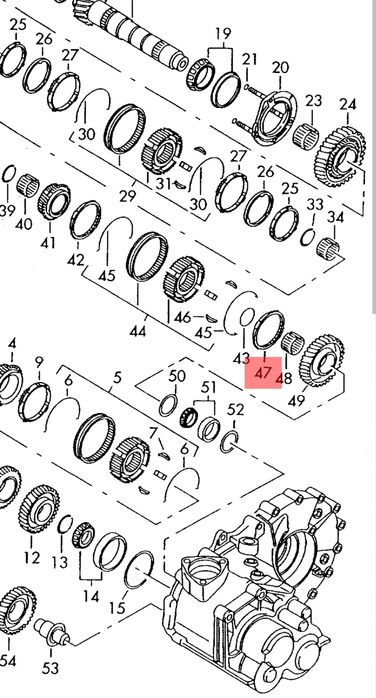 02F 311 295m Синхрон задньої та 5-ї передачі, VW T4 2.5 75kWt, 111kWt