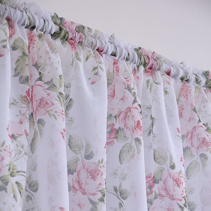 Firana 140x300 z etaminy w kwiaty