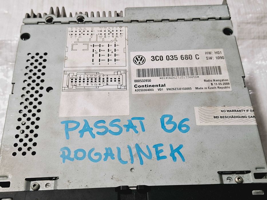 nawigacja navi nawi radio fabryczne vw passat b6 3c0 2005 - 10 rns 510 3c0035680c