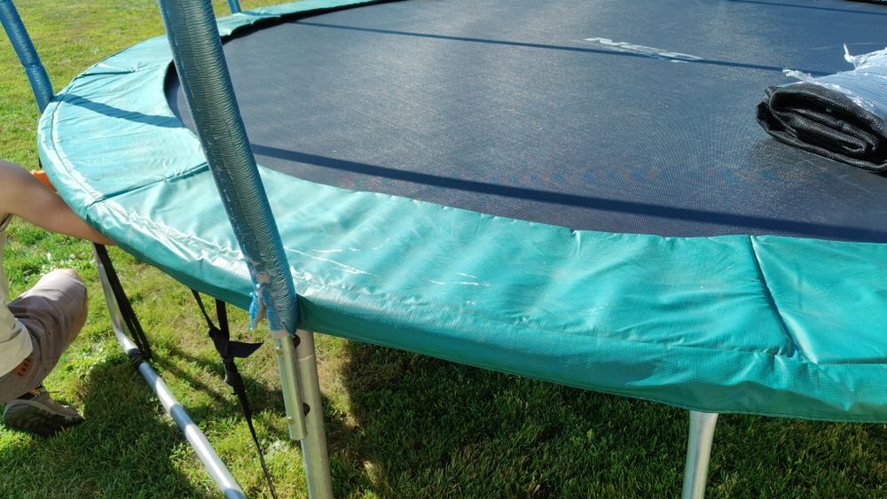 Trampolina 374cm 12ft Neo Sport bardzo duża zadbana garażowana trzylet