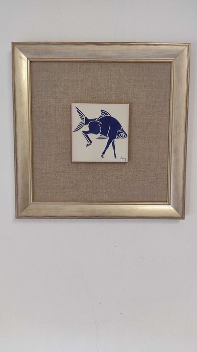 Azulejo antigo  assinado, Eduardo Nery