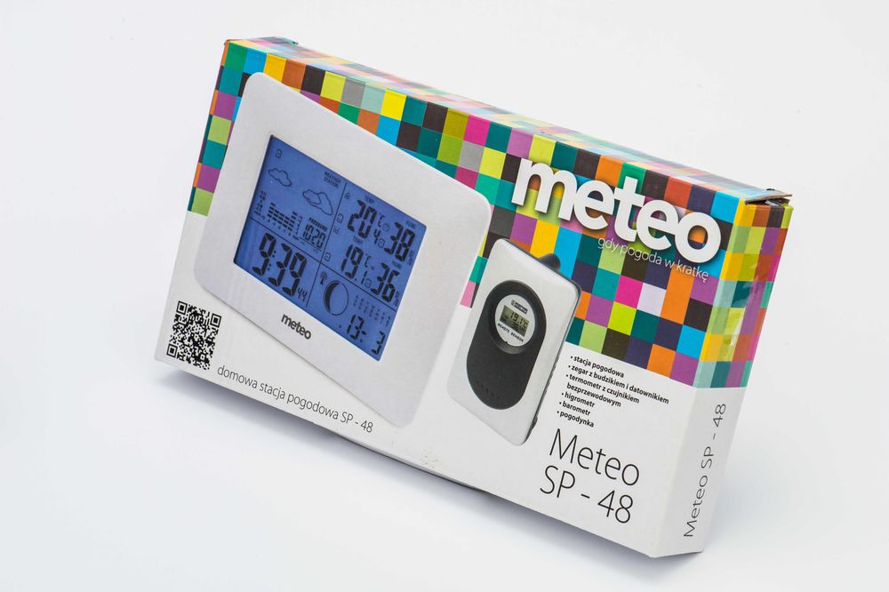 Stacja pogody Meteo SP48 - zegar, czujka - NOWA