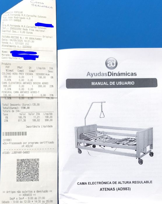 Cama articulada elevatória e eletrónica