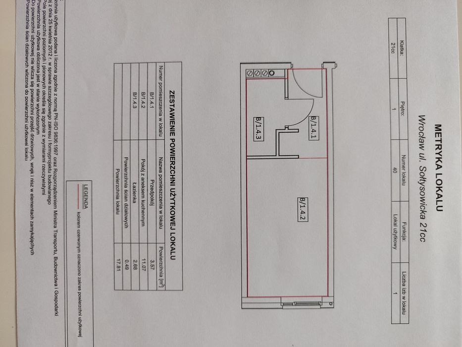 Lokal użytkowy mieszkanie dla studenta.