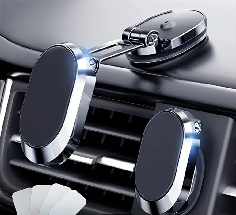 Uchwyt magnetyczny samochodowy na telefon srebrny holder