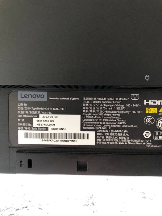 Monitor 27" Lenovo L27i-30