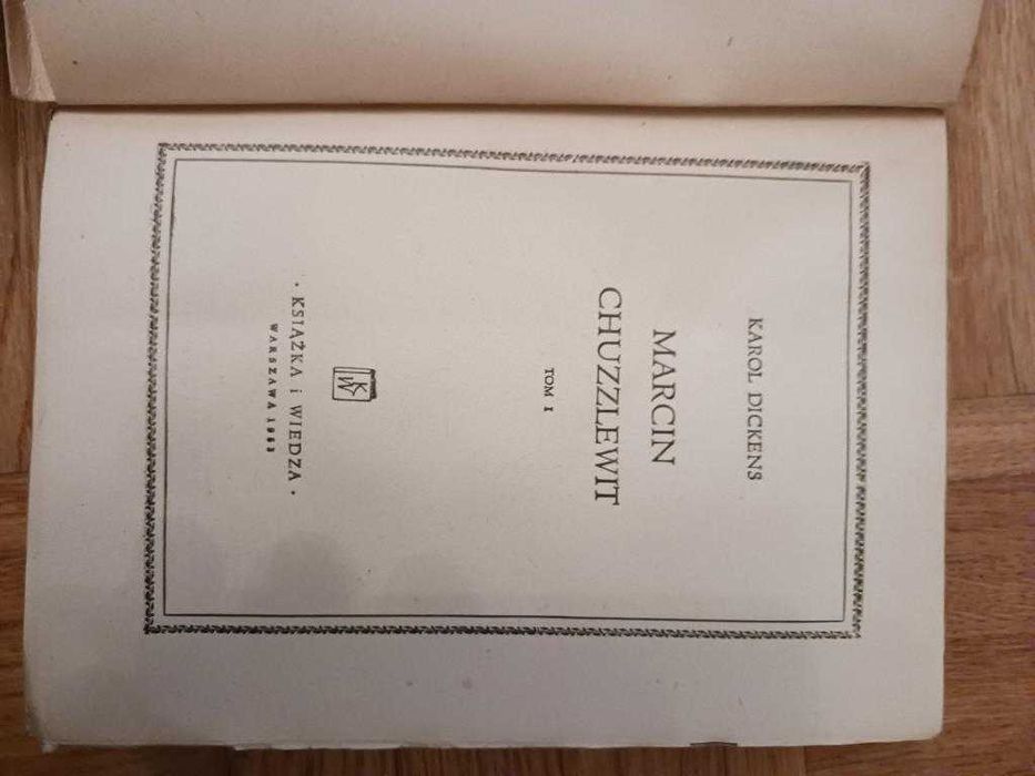MARCIN CHUZZLEWIT tom 1, K.Dickens 1953 stara książka antyk +autograf
