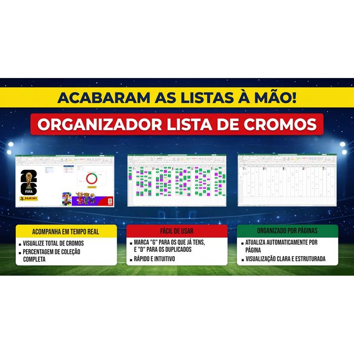 Organizador Lista de Cromos Panini Mundial 2026