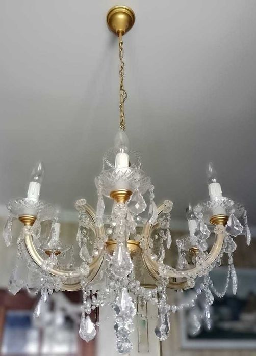 Lustre em Bronze Dourado a Ouro de 24 Quilates