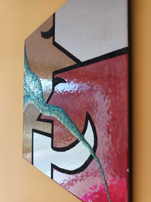 Teatro: (Tinta celulosa sobre mosaico 33x32,5cm)