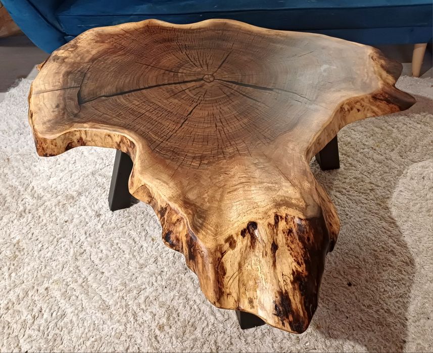 Stolik kawowy 100x92cm plaster drewna loft