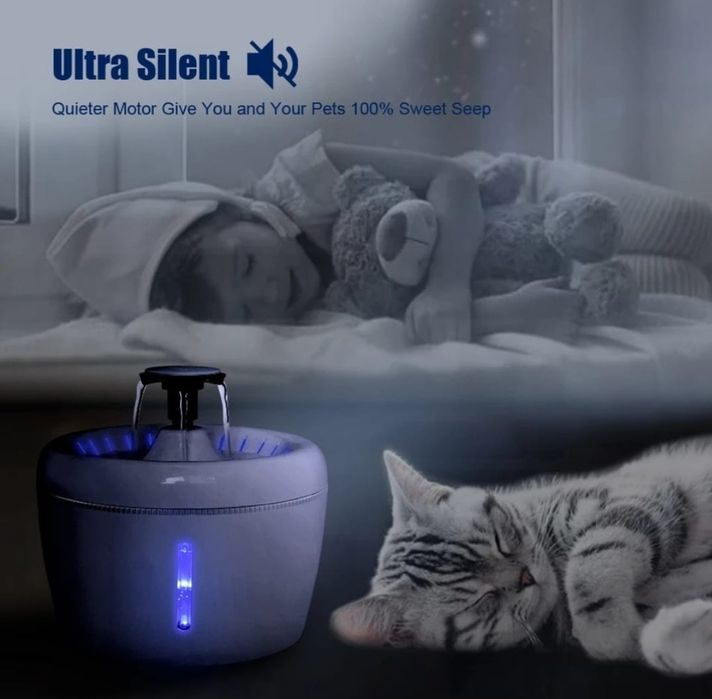 Fonte com 3 saídas água para gatos e cães Bebedouro reservatório 2.5L