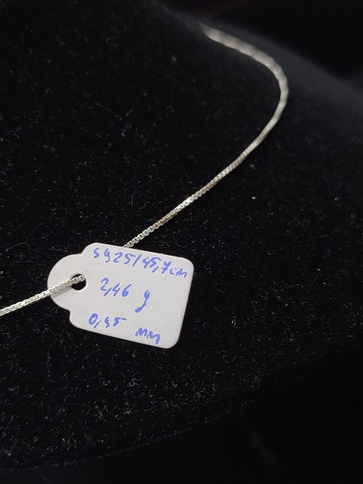 Łańcuszek splot kostka wykonany z srebra 925