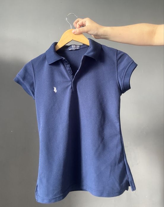 Поло Ralph Lauren синє жіноче, розмір S, 100% бавовна