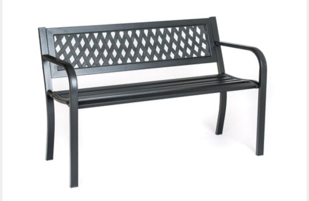 Ławka stalowa czarna ogrodowa GRANADA