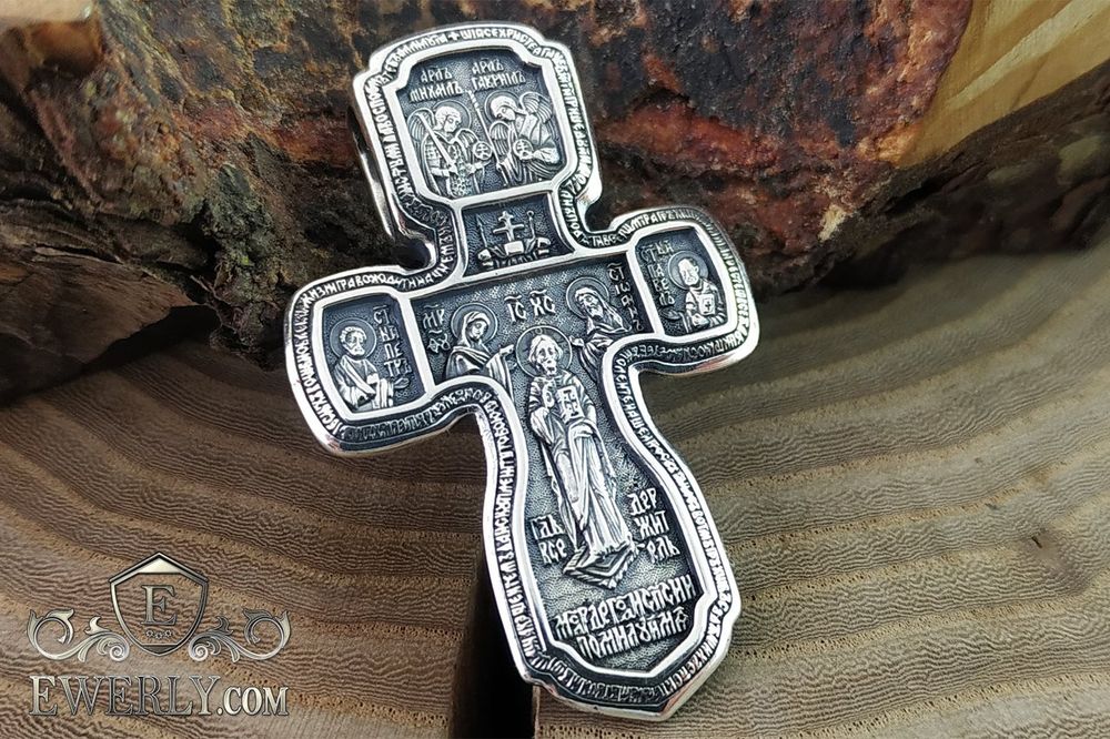 Православный серебряный нательный крестик без распятия. Срібний хрест