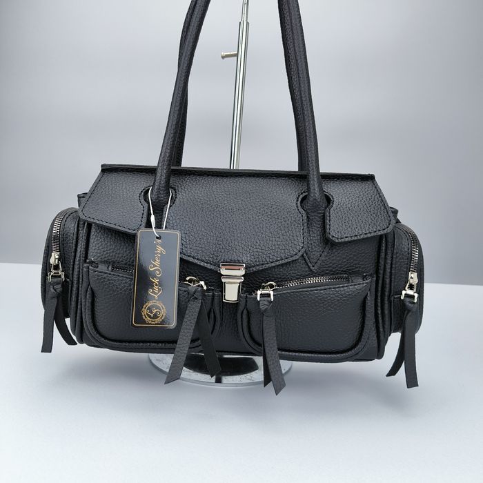 Сумка жіноча Luck Sherry's шкіряна женская кожаная черная коричневая