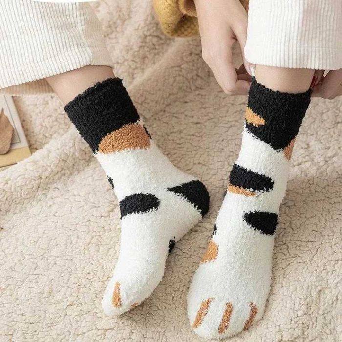 м'які теплі шкарпетки у вигляді лапок котика