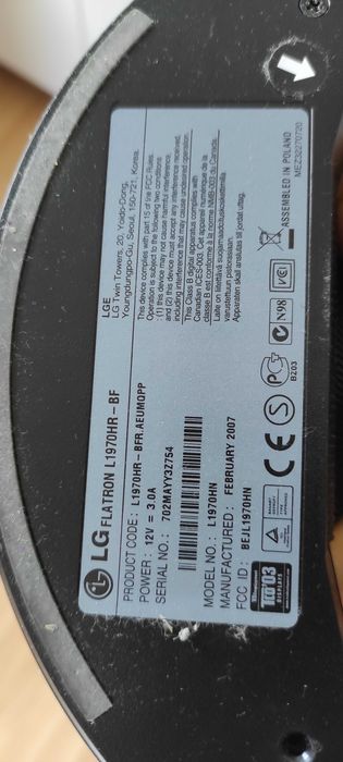 Monitor 19 cali LG Flatron Slim model L1970HR