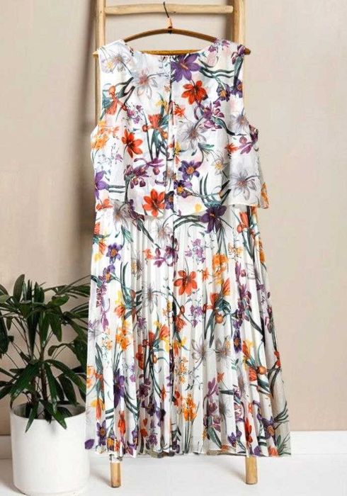 Шифоновое плиссированное летнее платье в цветы Bonmarche