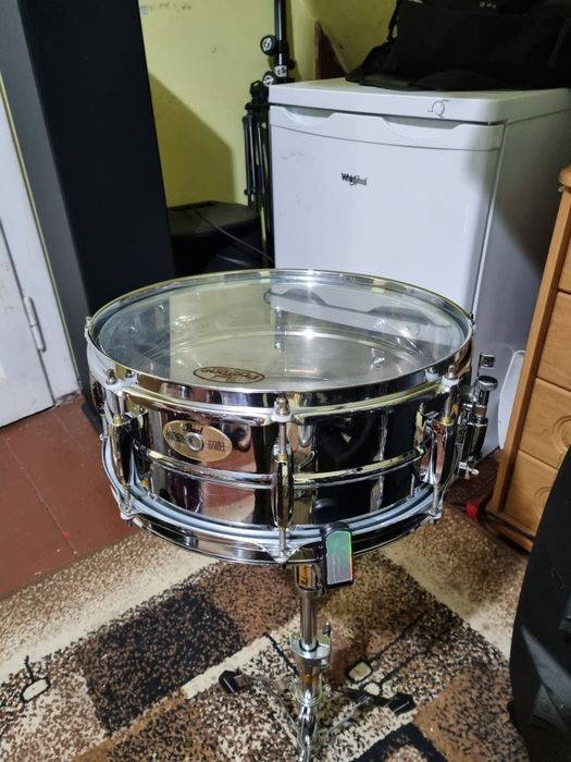 Werbel stalowy 14"x5,5"  Strojony 8śrub Pearl mirror chrome Steel shel