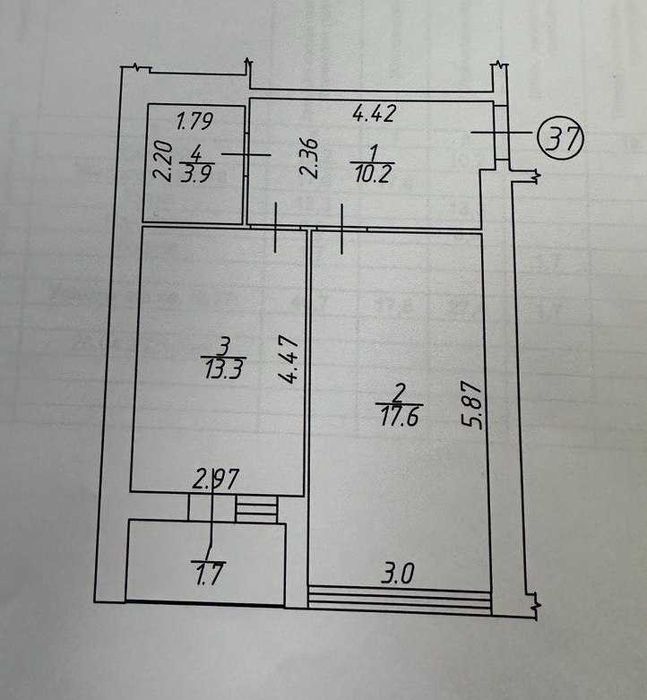 1 кімнатна квартира. Вигідна ціна 1 м2 - 664$. єОселя/єВідновлення. SP