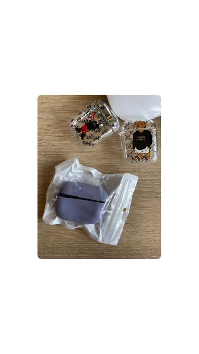 Пластиковый силиконовой чехол для наушников айфон Apple AirPods 1 2 3