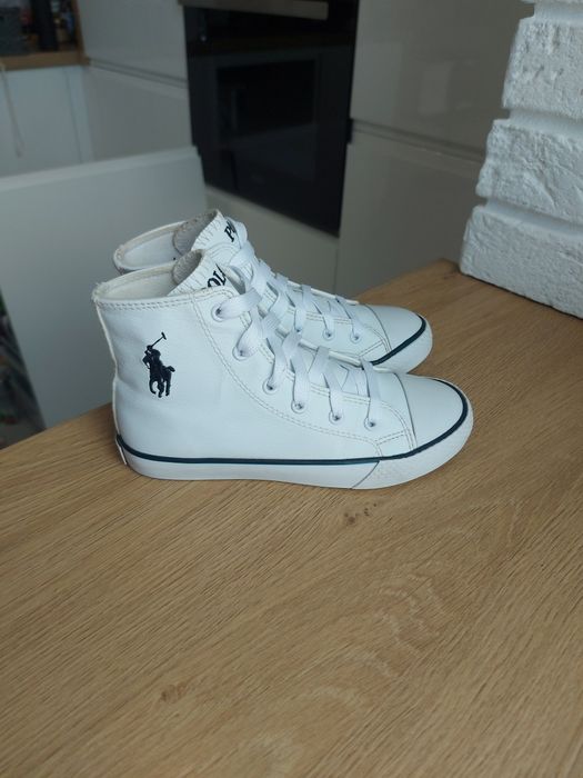 Buty trampki wysokie polo ralph lauren 30 biale Wkładka 20 cm ręcznie