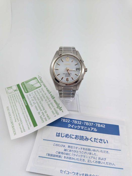 Японские мужские часы Seiko Solar SBTM227 титан, радиоконтроль, сапфир