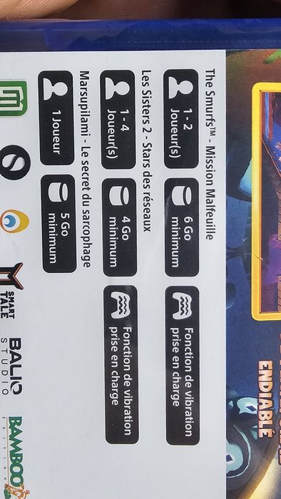 3X PS5 Pack BD Heroes Heros Cartoon Heroes PS5 The Smurfs Mission Malfeuille Vileaf Les Schtroumpfs Marsupilami  Hoobadventure Sisters 2 PlayStation 5