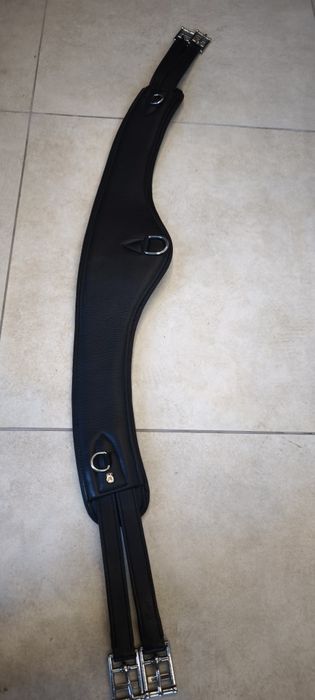 120 cm brązowy/czarny półksiężyc popręg skórzany