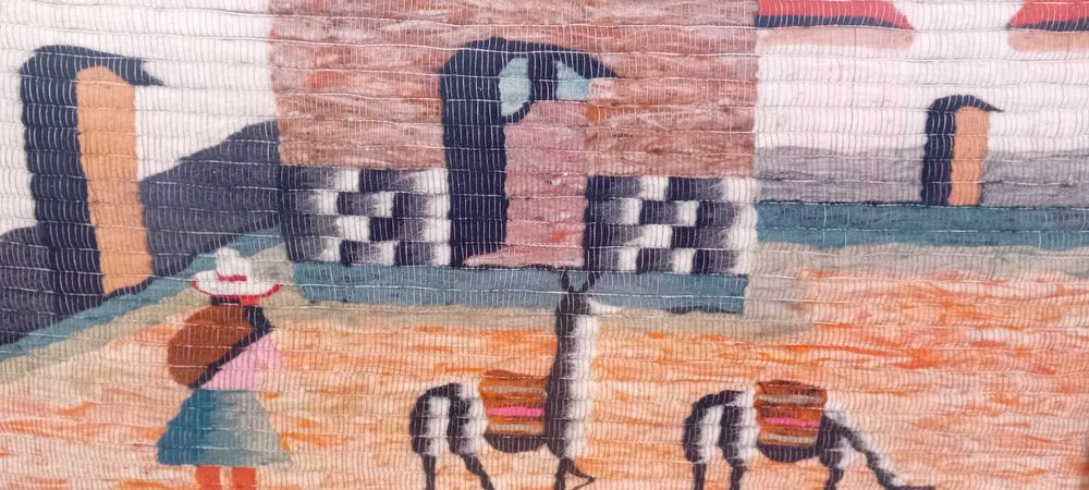 Quadro Tapeçaria em lãl com Moldura 110 x 101 cm!