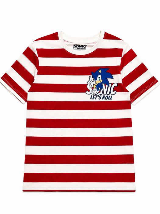 134 C&A Sonic Hedgehog bawełniana koszulka tshirt w paski ovsersize
