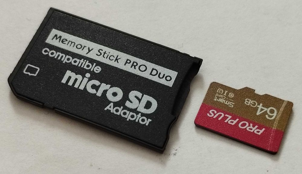 Karta pamięci microSD 64gb + Adapter MS ProDuo do konsoli Sony PSP