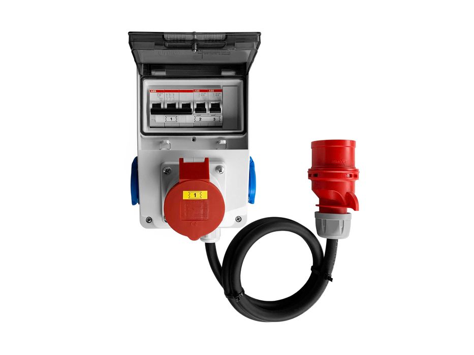 Rozdzielnica elektryczna przenośna, gniazda 1x16A 5P 400V | 2x16A 230V