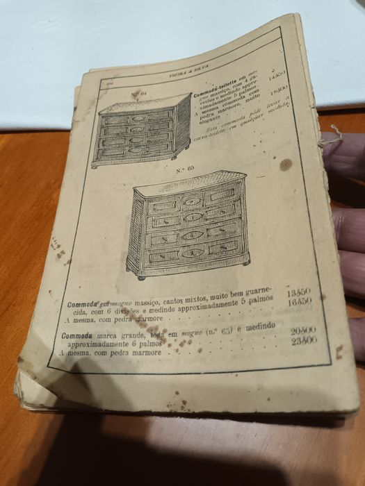 Catálogo antigo de mobiliário  datado 1915
