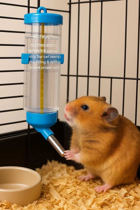 Поилка для грызунов 125 мл пластиковая с шариковым механизмом  14×4 см