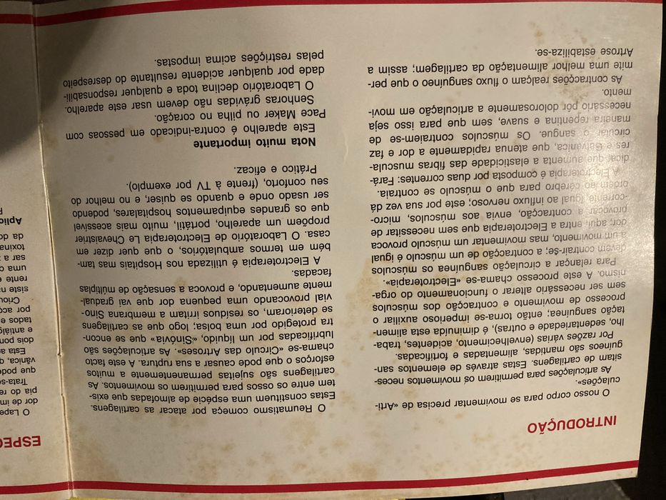 Aparelho de eletroterapia