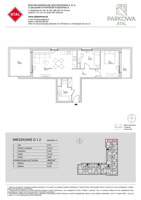 3-pokojowe mieszkanie 60m2 + 2 balkony
