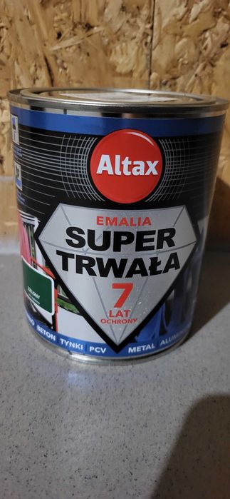 Farba Emalia Altax 7 lat ochrony metal, drewno zielony połysk 0.75L